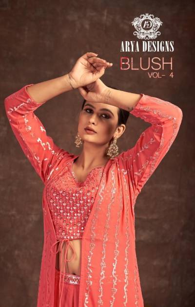 BLUSH VOL-4 BY ARYA GEORGETTE LEHENGA CHOLI WHOLESALER IN INDIA